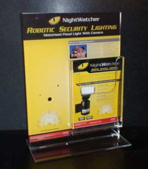 brochure stand with advertising insert